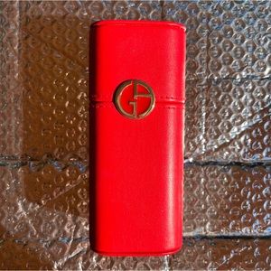 GIORGIO ARMANI BEAUTY • CHERRY RED LEATHER TRAVEL COSMETICS CASE